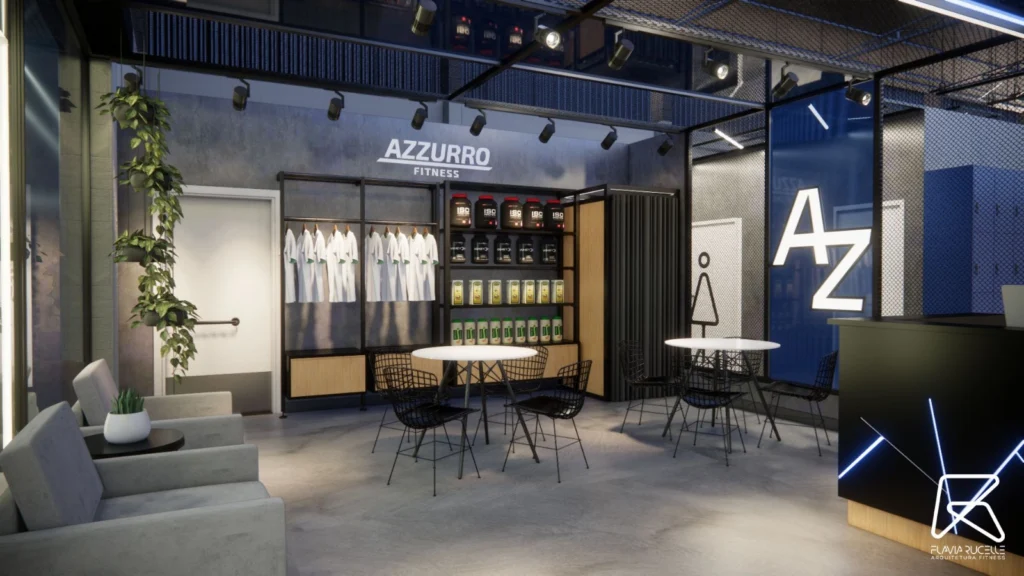 Lojas e área para refeições