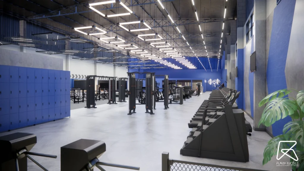 Salão climatizado e Salas de Ginástica com Ar Condicionado