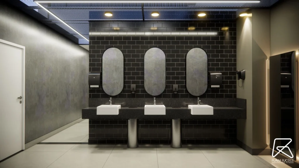 Vestiários privativos com chuveiro e secador de cabelo